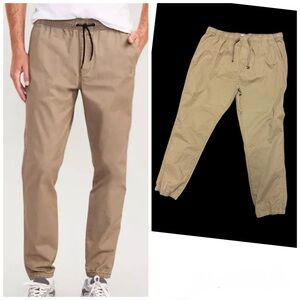 Old Navy Built-In Flex Modern Jogger Pants khaki Elastic Drawstring XL.